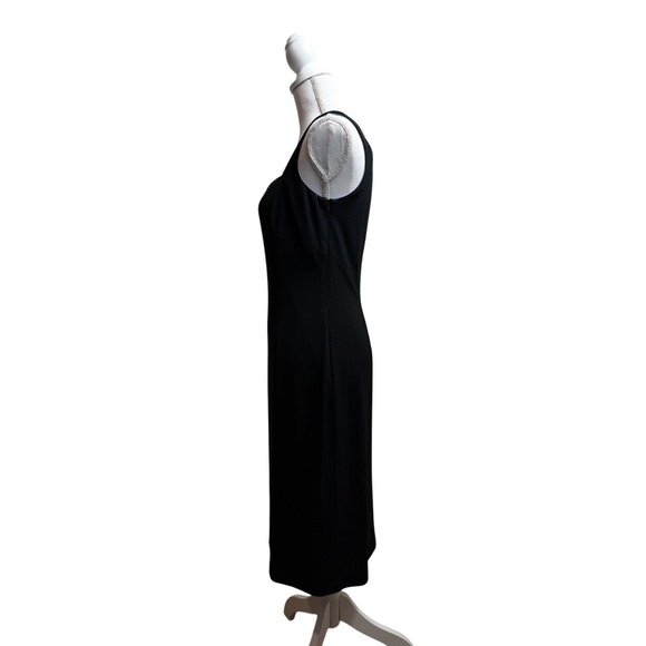 Alex Evenings Midi Dress Sleeveless Black Party Cocktail Dress Size 6 - Picture 3 of 7
